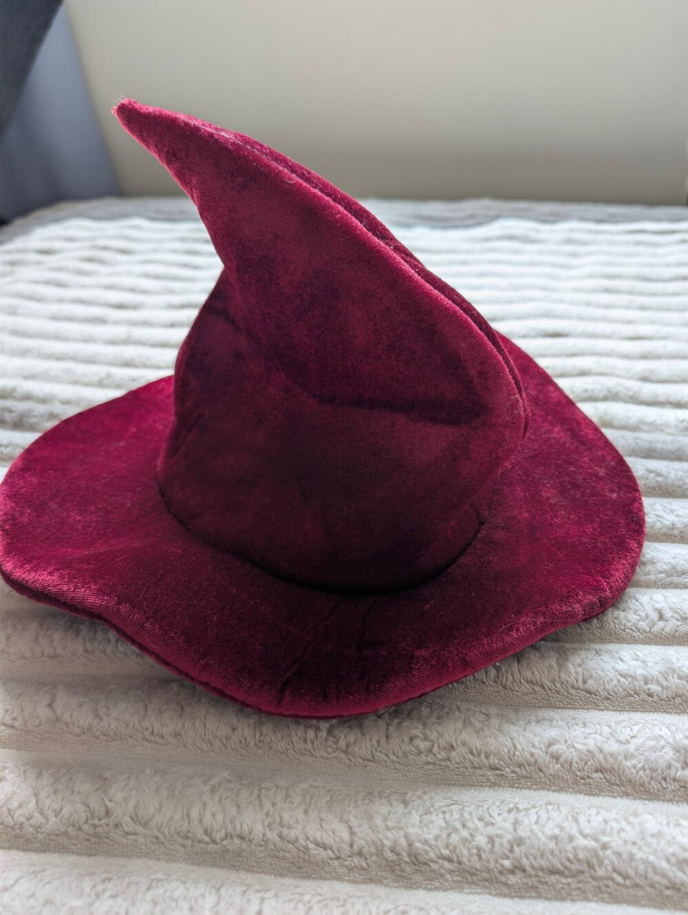 Burgundy Velvet Witch Hat - Halloween Accessory
